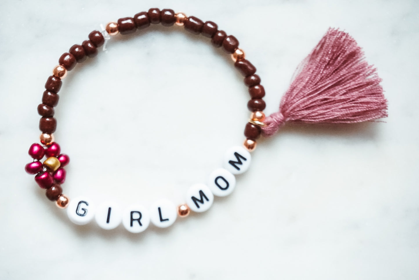 Girl Mom with Daisy Stacker Bracelet
