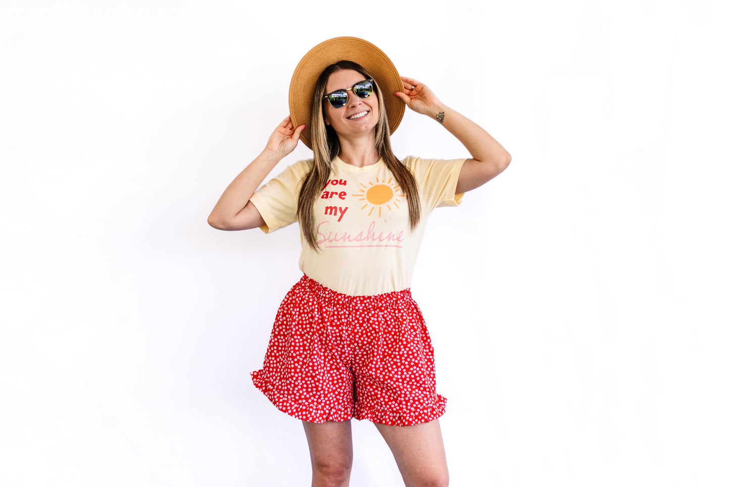 Summer Floral Ruffle Shorts - Adult