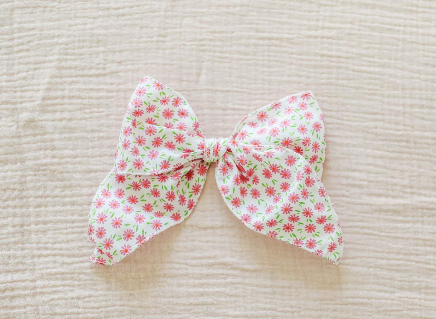 Pink Floral Fable Bow