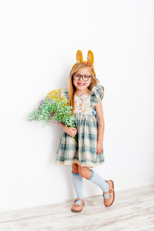 The Haisley Dress- Bunny Blue Plaid