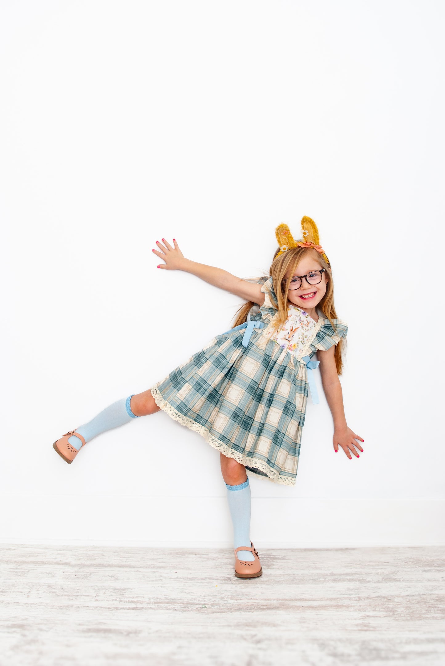 The Haisley Dress- Bunny Blue Plaid