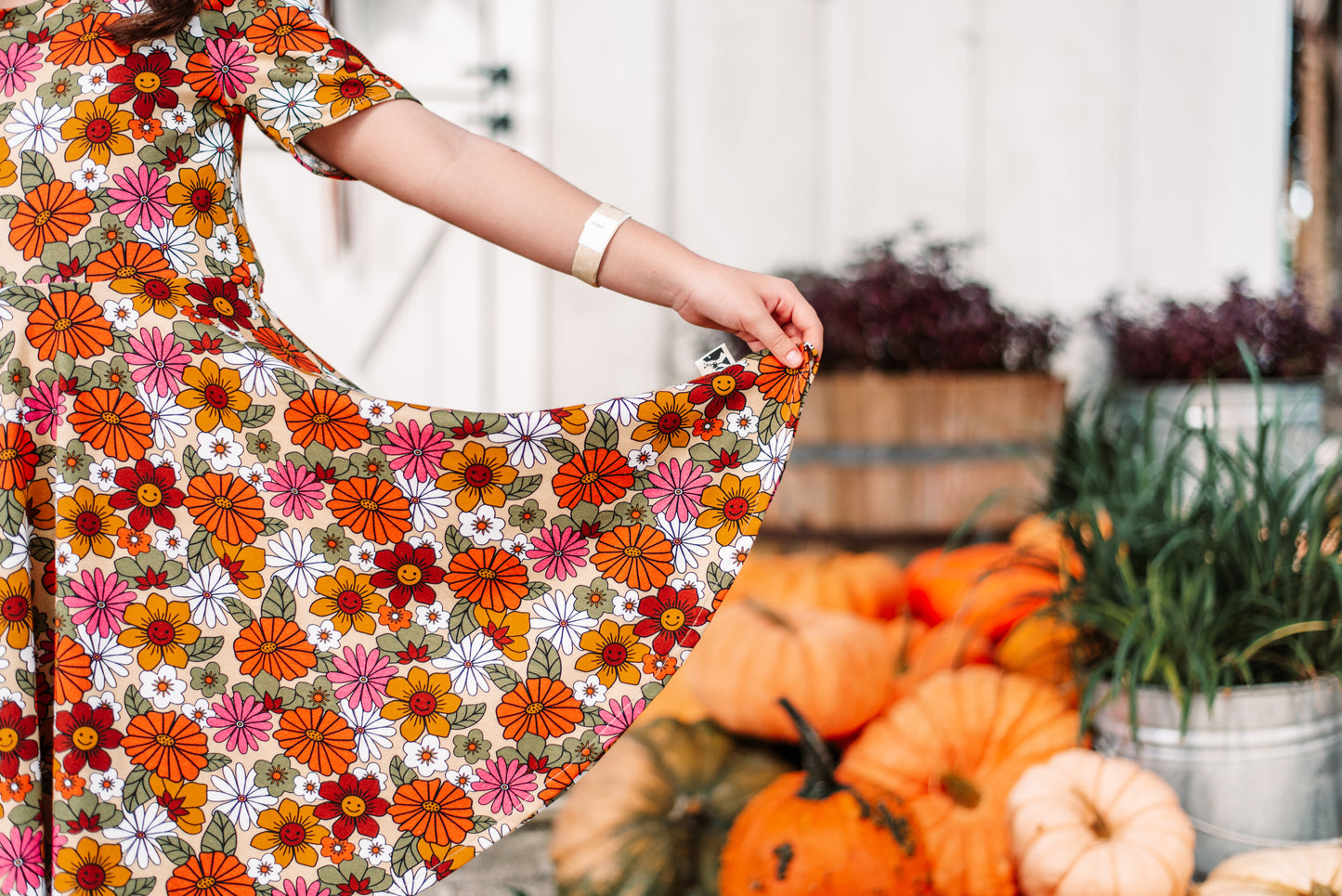 Fall Floral Twirl Dress