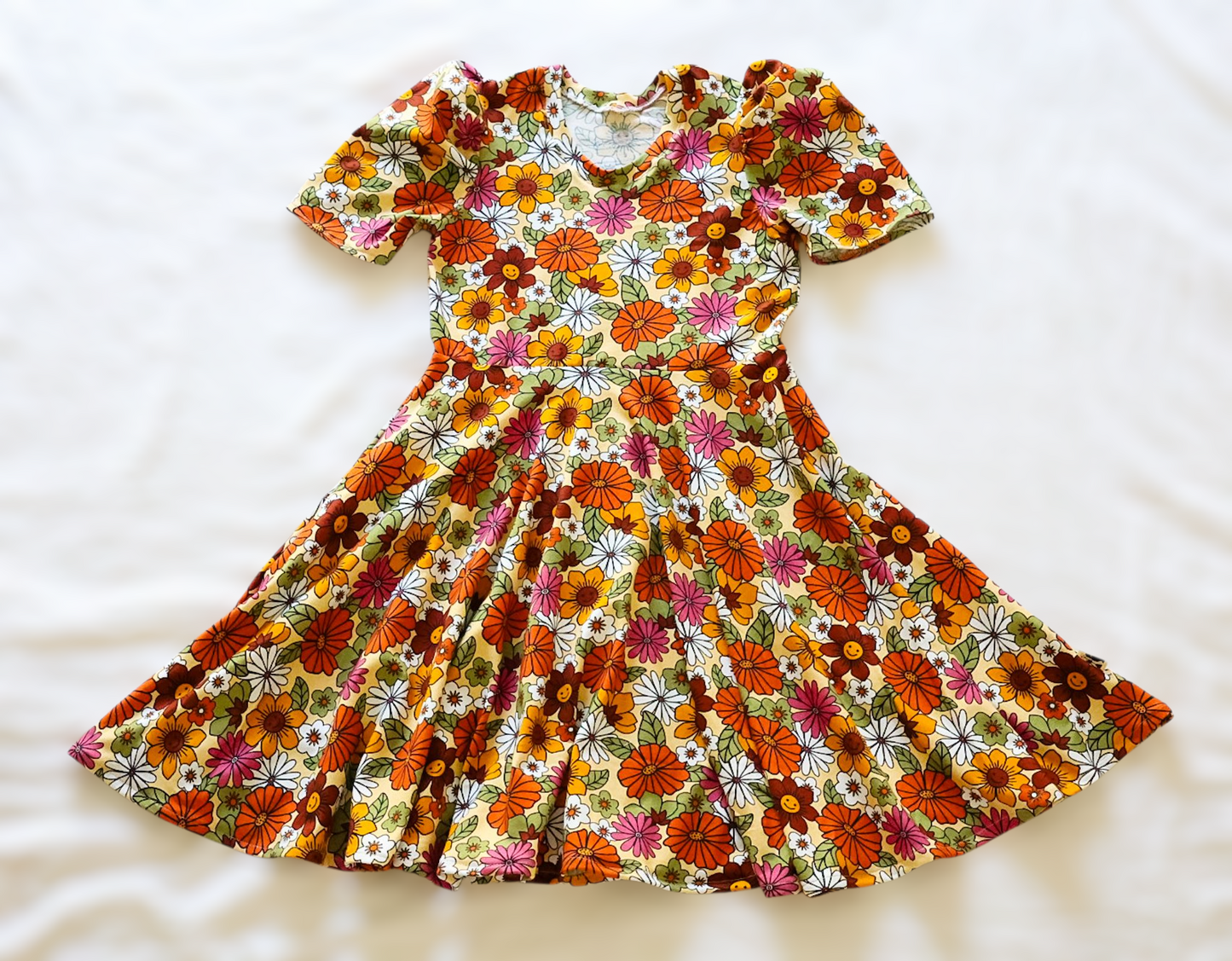 Fall Floral Twirl Dress