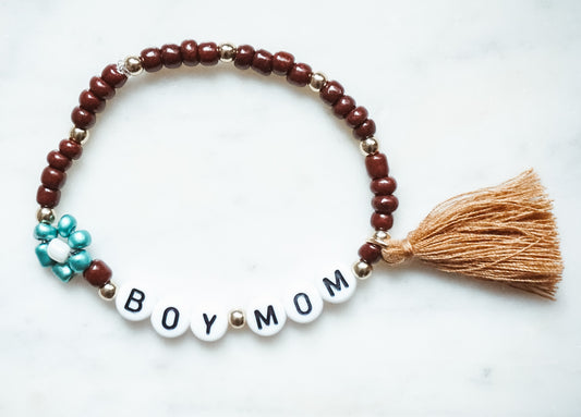 Boy Mom with Daisy Stacker Bracelet