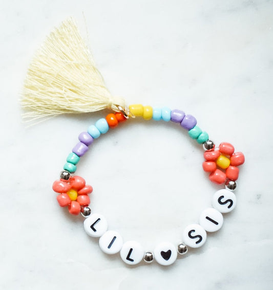 Lil Sis Pastel Rainbow Stacker Bracet