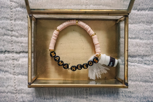 Mama Needs Coffee Clay Bracelet